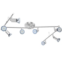 8 Lights LED Track Lighting Kit, Foldable Ceiling Spot Lighting with Flexibly Rotatable Head, Track Light for Kitchen Hallway Room Closet, GU10 Bulbs 