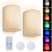 Battery LED Wall Lights Remote Dimmable 12 Colour Changeable