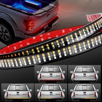 Tailgate Light Bar 60 Inch Triple Row Tail light bar for Pickup Trailer SUV RV VAN Full Function Red Brake White Reverse Amber Turn Signal double flas