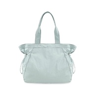 Lightweight Nylon Shopper Tote Bag 18L Side-Cinch Shoulder Bag - Mint