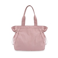 Lightweight Nylon Shopper Tote Bag 18L Side-Cinch Shoulder Bag - PINK