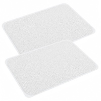 2 Pack Non-Slip Loofah Shower Mats 75x44cm Bathroom Bath Mat Machine Washable with Suction Caps Quick Drain