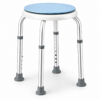Bath Stool for Seniors, Swivel Seat & Non-Slip Height-Adjustable Round Shower Bench, Rotating Design, for Seniors Elderly, 125kg Capacity