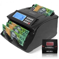 Automatic Money Counter Machine For Australian Banknotes With UV/MG/IR Counterfeit Detection, High-Speed Counting & Digital Display 25.3x30.3x19.5cm