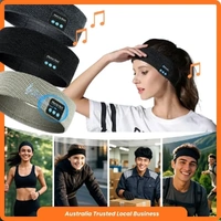 Headset Bluetooth 5.0 Wireless Stereo Earbud Headphone Sports Headband w/Mic-Black