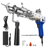 2-in-1 Electric Tufting Gun for Carpet & Rugs, Cut & Loop Pile, 7–18mm Adjustable, 100W, 100–240V-BLUE