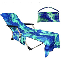 Beach Chair Cover with Side Pockets for Garden and Sunbathing