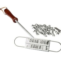 Barbecue Meat Stamp Wooden Handle DIY Steak Branding Tool