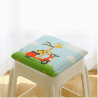 Square bar stool cushion with ties, breathable and non-slip square chair pad, 28*28*3.5 cm memory foam children's stool cushion (Deer)