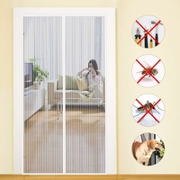 Magnetic Screen Door 90X210Cm Anti Fly Curtain Adhesive Strip Automatic Closing Ultra Fine Mesh Tool-Free Installation