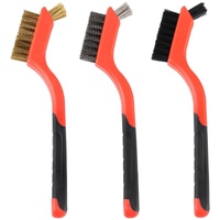 3 pcs Wire Brushes Set Stainless Steel Brass Carbon Nylon Scrub Brushes For Cleaning Welding Slag Stripping Rust Dust