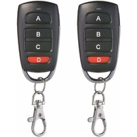 2 Pack Universal Garage Door Cloning Key Fob Remote Control 433Mhz 4 Button Cloner For Garage Door Electric Door Etc