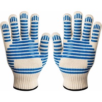 Bbq Gloves, 350°C Heat Resistant Double Oven Gloves, Non-Slip Silicone Bbq Gloves For Cooking Welding, Grilling,