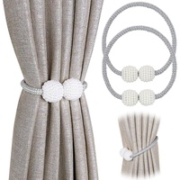 2 Pack Magnetic Curtain Tiebacks For Small, Thin, Or Sheer Curtains Grey Curtain Tieback