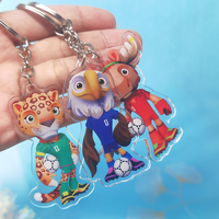2026 FIFA World Cup USA Canada Mexico Mascots Acrylic Keychain Set of 3 - Clutch, Maple, Zayu