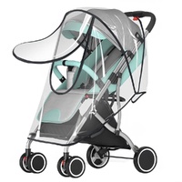 Universal Rain Cover Stroller Transparent EVA with Zipper and Window, Wind and Waterproof Protection