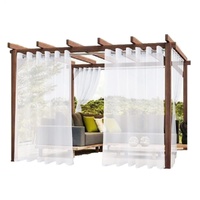 1 Pair Water Resistant Sheer Eyelet Curtains for Outdoor, 132x274 cm, White