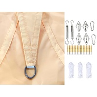 3PCS Waterproof Triangular Sun Sail with UV Protection for Garden Terrace and Pool, Light Yellow, 4x4x5.7M