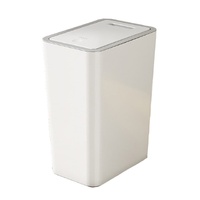 10L White Trash Can with Lid, Durable Corrosion-Resistant Odor-Proof Leak-Proof for Kitchen Bathroom Living Room, 10L