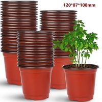 100pcs Reusable Plastic Planting Pots for Indoor and Outdoor Flower Growing, 120mm