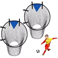 2-Pack Black Soccer Goal Net for Shooting Training, Portable Foldable, for Backyard and Park, 6x4ft