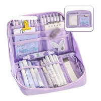 1 Pack Purple Large Capacity Stylish Pencil Case with Zipper for School and Office