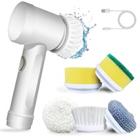 Electric Cleaning Brush - Electric Scrubber - Rechargeable and Cordless Scrubber - Scrubber with Handle - Mini - Polishing Machine - Scrubber Brush - 