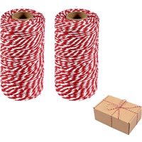 Rope - Cotton Cord - Binding Twine - Craft Packaging String - Set of 2 Rolls 2mm Thick - Ideal for DIY, Garden and Packaging - Suitable for Indoor and