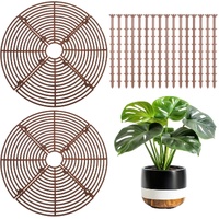 2 pieces - plant pot cover - 30 cm - Flowerpot grid - planter cover set - plantpot grid bottom protectors - with 16 posts - plant covers - for indoor 