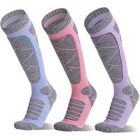 Ski Socks - 3 Pairs - Women's Socks - Sports Socks - Cotton Socks - Warm Socks Women - Long House Socks - Women's Ski Socks - Snowboard Socks - for Sk