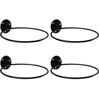 4 pieces - ball holder - wall bracket - sports ball rack - wall mounted - ball wall holder - for basketballs, football, volleyball - black - metal - 2