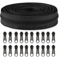 Zippers - 1 Roll - Zipper - Includes 20 Replacement Zippers - Nylon - Metal - Replacement Zipper Set - Zipper Closure Repair Kit - Suitable for Bags, 