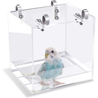 Bird bath - Fauna bath - Bird bath - Hanging bird bath/bowl/house - 13*11*13CM - Transparent - Bird cage bath - Bath bowls - For inseparable parakeets