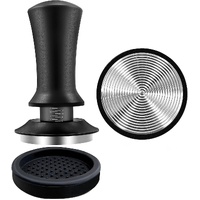 Coffee tamper - Tamper - 51 mm - Coffee press - Espresso tamper - 304 stainless steel - Aluminum handle - Base Ripple - Scale adjustment - For cafes, 