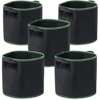 5 pieces - Plant growing bag - Grow bag - 10 Gallon - Grow pot - Plant bag - Sustainable - Reusable - Plant basket - Flowers - 40x30 CM - Black - non-