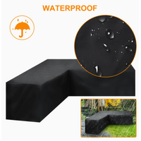 12 Sizes L-Shape All-Weather Cover Waterproof Rattan Corner Furniture Protector Garden Patio Outdoor Sofa Cover Dust Cover270*200*82cm
