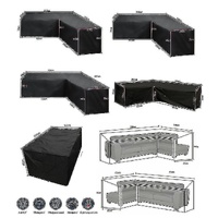 12 Sizes L-Shape All-Weather Cover Waterproof Rattan Corner Furniture Protector Garden Patio Outdoor Sofa Cover Dust Cover215*215*87cm