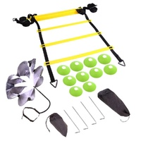 Football Speed and Agility Training Equipment 18-Piece Set with Ladders, Cones, Parachute