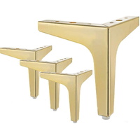 Metal Furniture Legs 4-Pack Black 10 cm Gold for Sofa Cabinet Couch Ottoman Table 90 kg Load Capacity