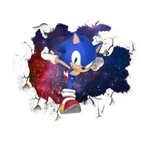 3D Sonic Wall Sticker for Kids Room Graffiti Decoration