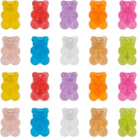 20pcs Luminous Gummy Bear Shoelace Charms, Cute Bear Shoe Charms Colorful Clog Pins Shoe Charms for Shoe Decoration