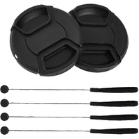 2 Pack 58mm Snap-On Center-Pinch Lens Cap, Compatible with Canon EOS Rebel T7 T6 T5 T100 4000D T8i T7i T6s T6i T5i T4i T3i T2i T1i SL3 SL2 SL1 XSi XTi