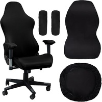 [QD] Gaming chair cover, with armrests, black stretchy chair cover, washable, for gaming chair, computer chair, swivel chair