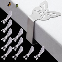 10-pack Tablecloth Clips for Thick Outdoor Tables, Butterfly Tablecloth Clip for Indoor Picnic Tables, Heavy Duty Stainless Steel Clip for Party W