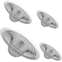 4PCS Heavy Duty Stainless Steel Sink Strainer,Sink Basket Set, Fits Most Kitchen Sinks 4.5'', Bathroom Sinks 2.75'',Shower Drains