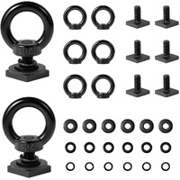8 PCS T Track Mount Tie Down Anchor for Roof Rack, Heavy Duty 304 Stainless Steel M8 Rings, Bolt Eye Nut Point Kit Holding Bungee Cord Rope Hook 8PCS