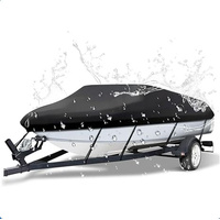 11-13ft Boat Cover Trailerable Marine Grade 600D Black