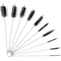 10-Piece Bottle Brush - Cleaning Brush Set - for pipes, keyboards, test tubes, kettle spouts, sinks, bottles and coffee makers