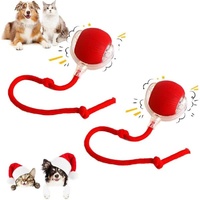 2 pcs 360° Smart Automatic Rolling Pet Ball, Rechargeable Irregular Movement for Cats & Dogs, Red