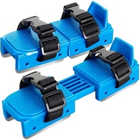 Adjustable Kids' Skates - Double Blade for Stability - With Straps & Shoe Size 16-21 - Blue